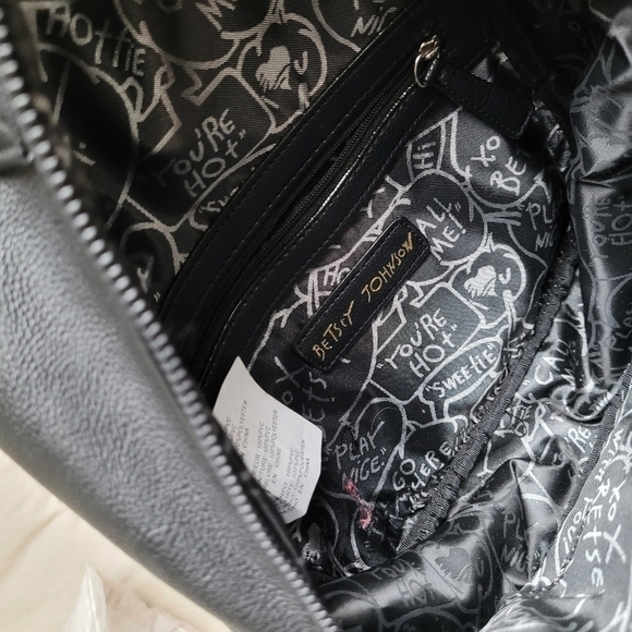 Betsey Johnson RARE black backpack bag with rhinestones and daisies - Picture 12 of 16
